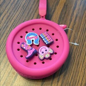 Pink Bogg-bag style Wristlet Pouch with Cowgirl Country Charms NWT